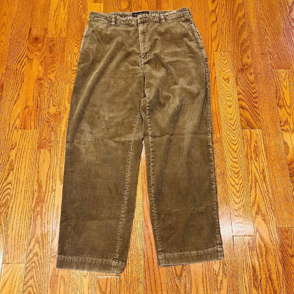 Vintage Baggy Abercrombie & Fitch Corduroy Pants 36 x 32 Brown Dress Mens